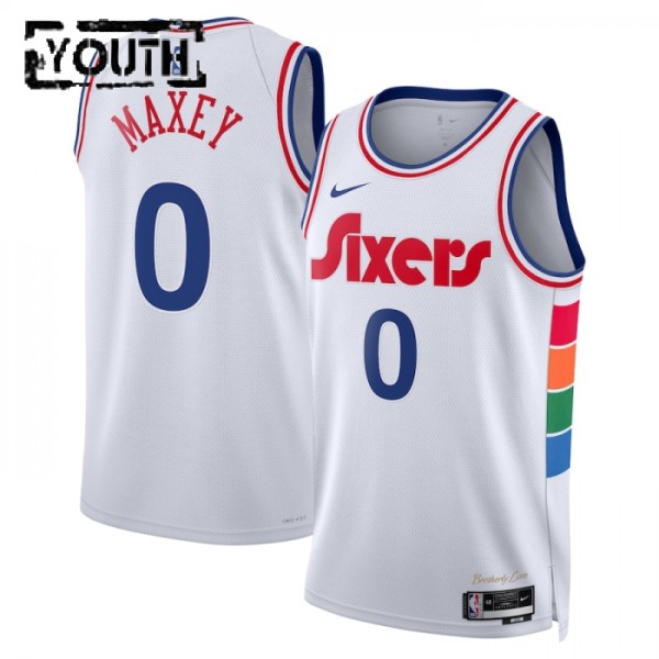 Philadelphia 76ers Trikot Tyrese Maxey Nike 2024-25 City Edition Weiß Swingman - Kinder Philadelphia 76ers Trikot Tyrese Maxey Nike 2024-25 City Edition Weiß Swingman - Kinder